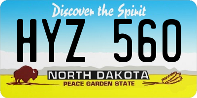 ND license plate HYZ560