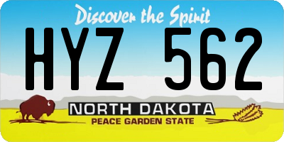 ND license plate HYZ562