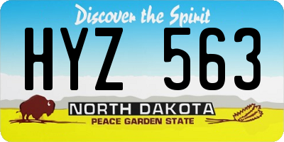 ND license plate HYZ563