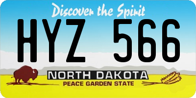 ND license plate HYZ566
