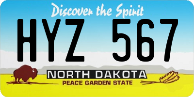 ND license plate HYZ567