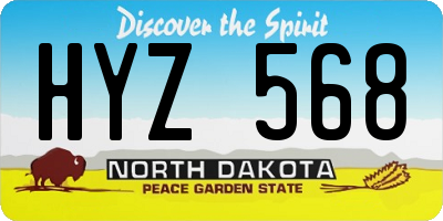 ND license plate HYZ568