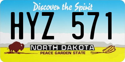 ND license plate HYZ571