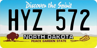 ND license plate HYZ572