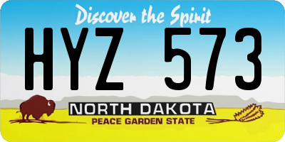 ND license plate HYZ573
