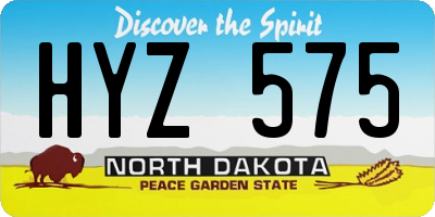 ND license plate HYZ575