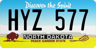 ND license plate HYZ577