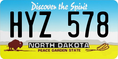 ND license plate HYZ578