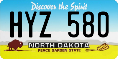 ND license plate HYZ580