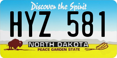 ND license plate HYZ581
