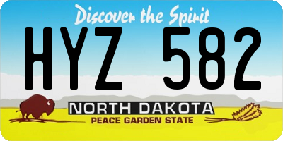 ND license plate HYZ582