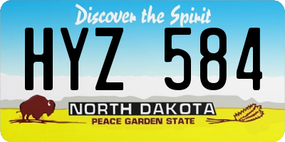 ND license plate HYZ584