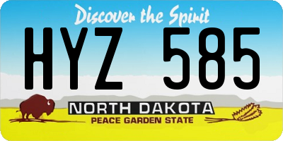 ND license plate HYZ585