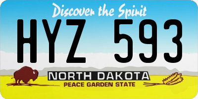 ND license plate HYZ593