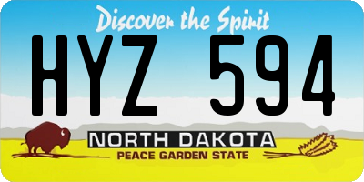 ND license plate HYZ594