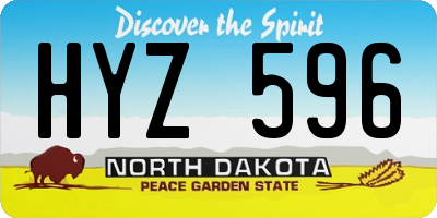 ND license plate HYZ596