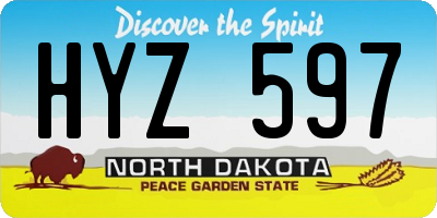 ND license plate HYZ597