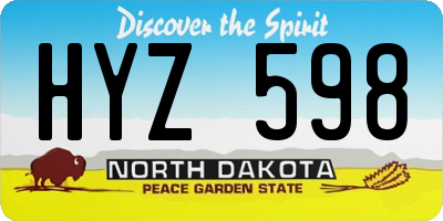 ND license plate HYZ598
