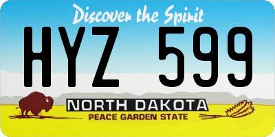 ND license plate HYZ599