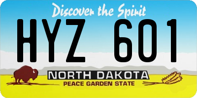 ND license plate HYZ601