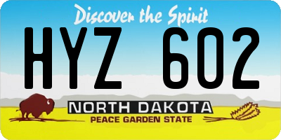 ND license plate HYZ602