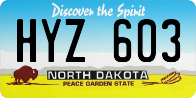 ND license plate HYZ603