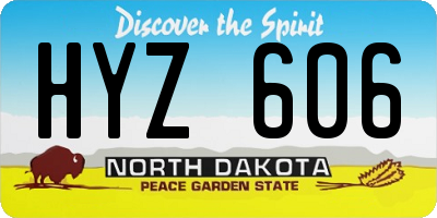 ND license plate HYZ606