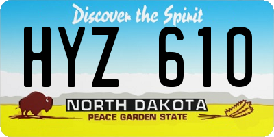 ND license plate HYZ610