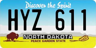 ND license plate HYZ611