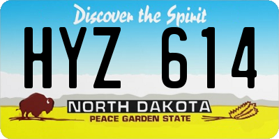 ND license plate HYZ614