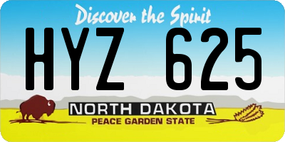 ND license plate HYZ625