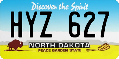ND license plate HYZ627