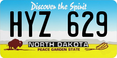 ND license plate HYZ629