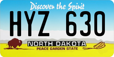 ND license plate HYZ630