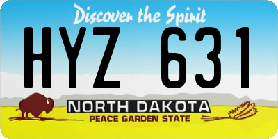 ND license plate HYZ631