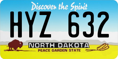 ND license plate HYZ632