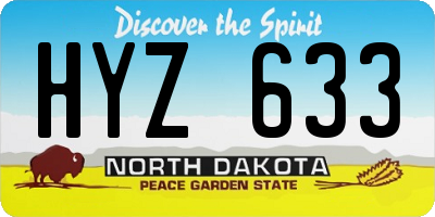 ND license plate HYZ633
