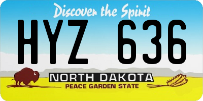 ND license plate HYZ636