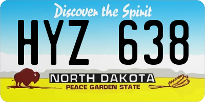 ND license plate HYZ638