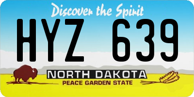 ND license plate HYZ639