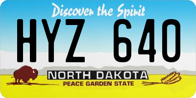 ND license plate HYZ640