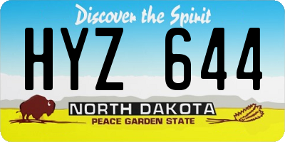 ND license plate HYZ644