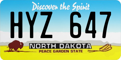 ND license plate HYZ647