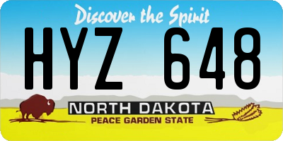 ND license plate HYZ648