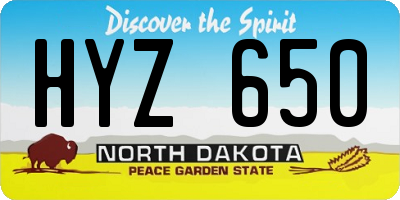 ND license plate HYZ650
