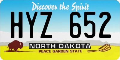 ND license plate HYZ652