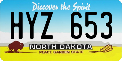 ND license plate HYZ653