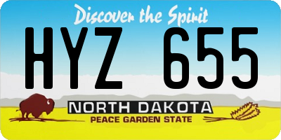 ND license plate HYZ655