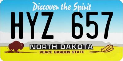 ND license plate HYZ657