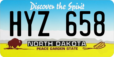 ND license plate HYZ658